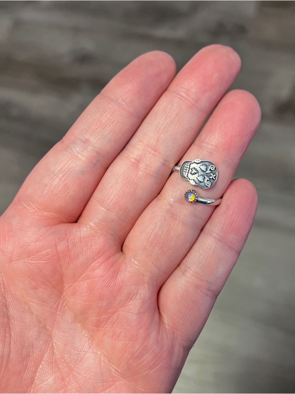 Krush Kandy Sterling Silver 925 Halloween theme Ring and Pendant charm Skull - Picture 3 of 11